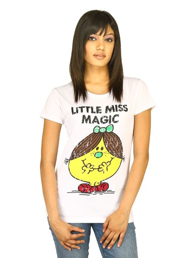 Little Miss Women Printed White T-shirt